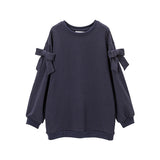 ショルダーリボンスウェットワンピ