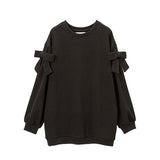 ショルダーリボンスウェットワンピ