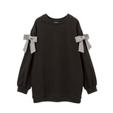 ショルダーリボンスウェットワンピ