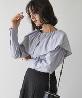 ビッグカラーストライプシャツ