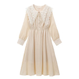 レース襟フレンチワンピース