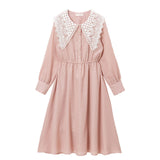 レース襟フレンチワンピース