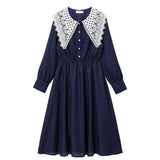 レース襟フレンチワンピース