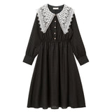 レース襟フレンチワンピース