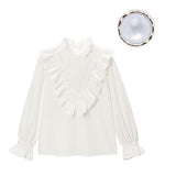 【メール便】Vフリルハイネックブラウス