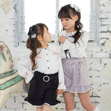 バックルベルトフリルレースショートパンツ