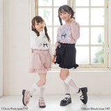 バックルベルトフリルレースショートパンツ