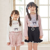 バックルベルトフリルレースショートパンツ