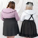 大きめ丸襟フリルブラウス