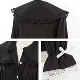 大きめ丸襟フリルブラウス