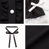 大きめ丸襟フリルブラウス