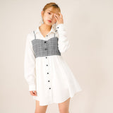 ビスチェ風シャツワンピース