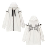 選べる天使or悪魔プリント柄パーカーワンピ