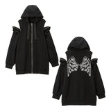 選べる天使or悪魔プリント柄パーカーワンピ