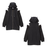 選べる天使or悪魔プリント柄パーカーワンピ