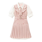 学園セットアップ風プリーツワンピース