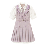 学園セットアップ風プリーツワンピース