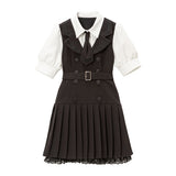 学園セットアップ風プリーツワンピース