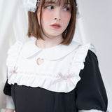 ハートくり抜きはしごリボンワンピース