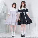 ハートくり抜きはしごリボンワンピース