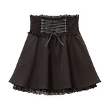 コルセット風フリルレースアップスカート