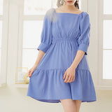 【選べる丈】2WAYスクエアネックティアードワンピース