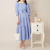 【選べる丈】2WAYスクエアネックティアードワンピース