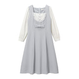 丸いヨークの美ラインワンピース