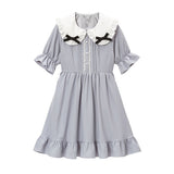 丸襟リボンワンピース