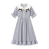 丸襟リボンワンピース