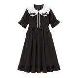 丸襟リボンワンピース