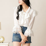 レースボウタイブラウス