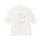 【メール便】大きなボウタイフリルブラウス