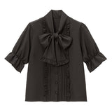 【メール便】大きなボウタイフリルブラウス