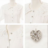 【メール便】重ねレース襟ガーリーブラウス