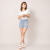 【メール便】フリルレーストップス