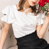 【メール便】フリルレーストップス