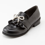 選べるヒールパールリボンローファーパンプス