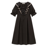 ラッフルレースアップワンピース