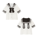 セーラーレースアップうさぎブラウス