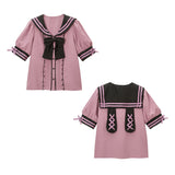 セーラーレースアップうさぎブラウス