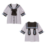 セーラーレースアップうさぎブラウス