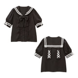 セーラーレースアップうさぎブラウス