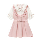 お茶会フリルリボンワンピース