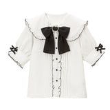 大きめハートバックルリボンセーラーブラウス