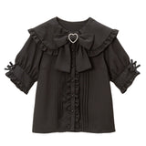 大きめハートバックルリボンセーラーブラウス