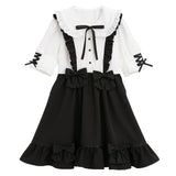 サスジャンスカ重ね着フリルワンピース