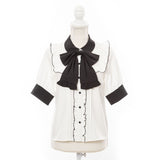 【メール便】スクエアフリルボウタイリボンブラウス