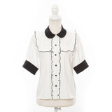 【メール便】スクエアフリルボウタイリボンブラウス