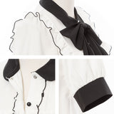 【メール便】スクエアフリルボウタイリボンブラウス